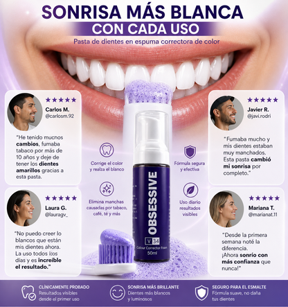 OBSESSIVE V34 Pack 2x | Pasta Dental Blanqueadora Corrector de Color